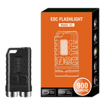 lampe poche rechargeable led porte cle usb type aimant étanche 900 lumens verte