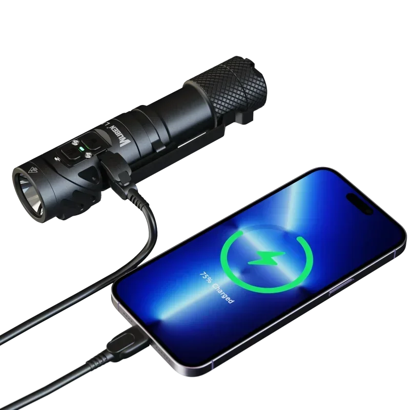 lampe frontale rechargeable led 2000 lumens 16w aluminium puissance réglable chargeur