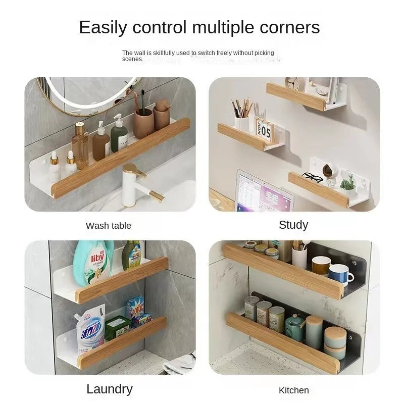 étagère murale bois blanc moderne rangement salle bain efficace anti humidité résistante corrosion minimaliste
