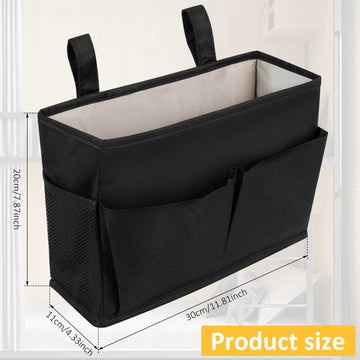 sac rangement lit suspendu polyester noir blanc beige poches filet minimaliste fonctionnel