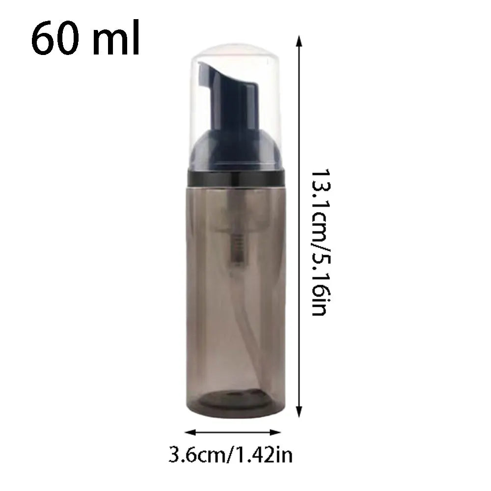 flacon pompe mousse vide 60 ml transparent doré rayures noires distributeur savon voyage rechargeable