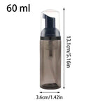 flacon pompe mousse vide 60 ml transparent doré rayures noires distributeur savon voyage rechargeable