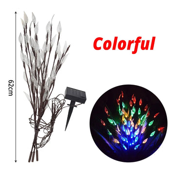lumière solaire feuille blanche moderne jardin multicolore ip65 led étanche piquet branchée