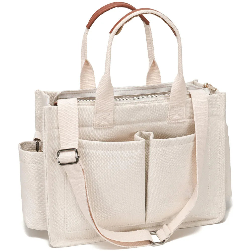 sac main femme violet uni moderne poches multiples bandoulière ajustable toile nylon