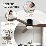 ventilateur moderne noir bois led télécommande minimaliste chambre