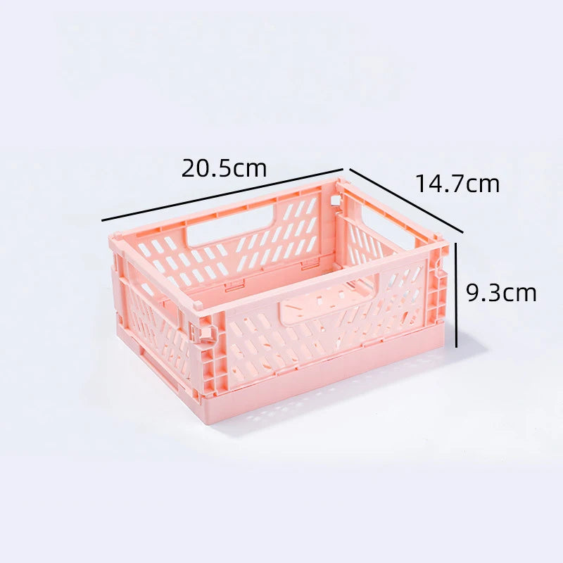 paniers pliables plastique bleu clair jaune rose vert pastel perforations modernes pratiques poignées