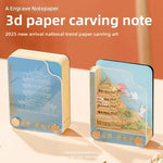 décoration 3D bloc notes papier découpé clips artisanal architecture festive citrouille château Blanc Rose