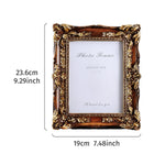cadre photo or baroque ornements floraux classique moderne rectangle mural gravé