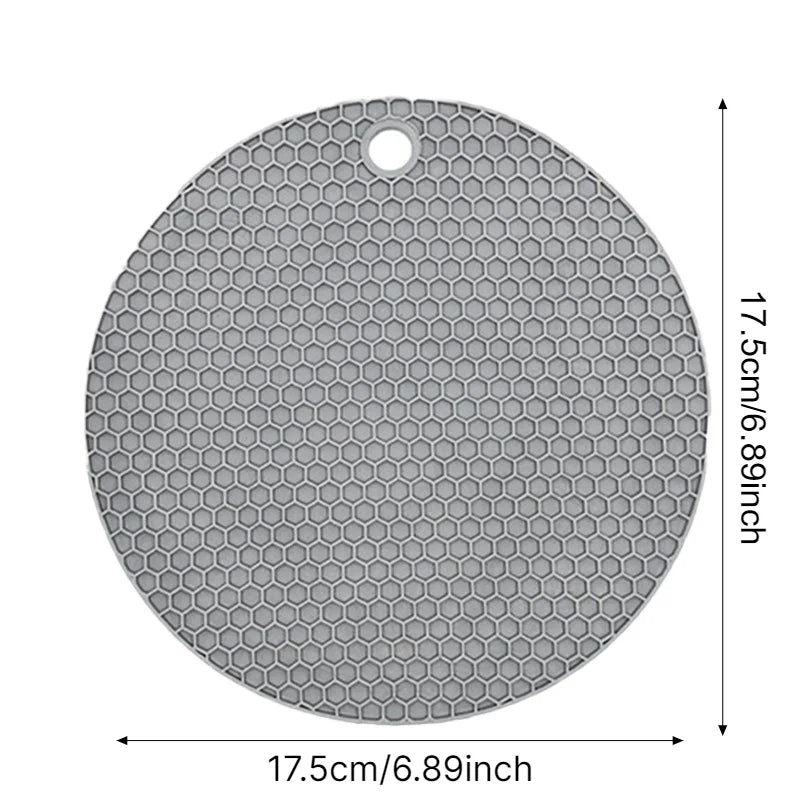tapis table silicone gris rose bleu moderne réseau hexagonal cuisine protection comptoir 17.5cm