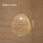 Lampe suspendue tressée bohème semi transparente salon chambre étude rustic asian