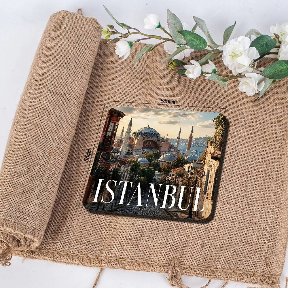 aimants réfrigérateur paysage urbain istanbul multicolore moderne décoration murale