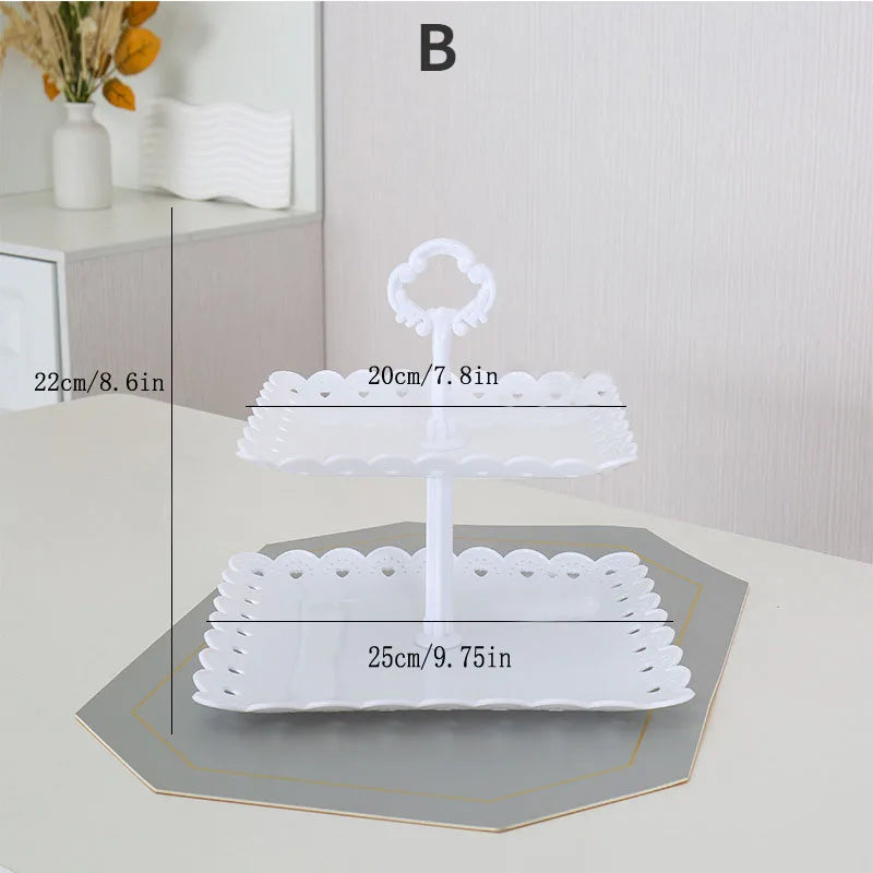 support desserts tour dentelle blanc classique macarons gâteaux fruits assiettes