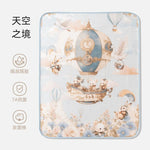 tapis bébé imperméable lavable 50x70cm illustrations canards lapins doux enfantin beige rose bleu