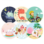 panier vélo enfant cartoon stickers motifs animaux bleu clair orange noir rose clips