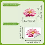 sticker mural adhésif fleur lotus rose blanc jaune illustration moderne salle bain décoration imperméable