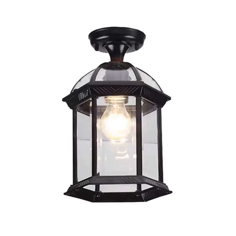 lampe vintage noir doré rétro géométrique opacité interrupteur bouton led montée surface