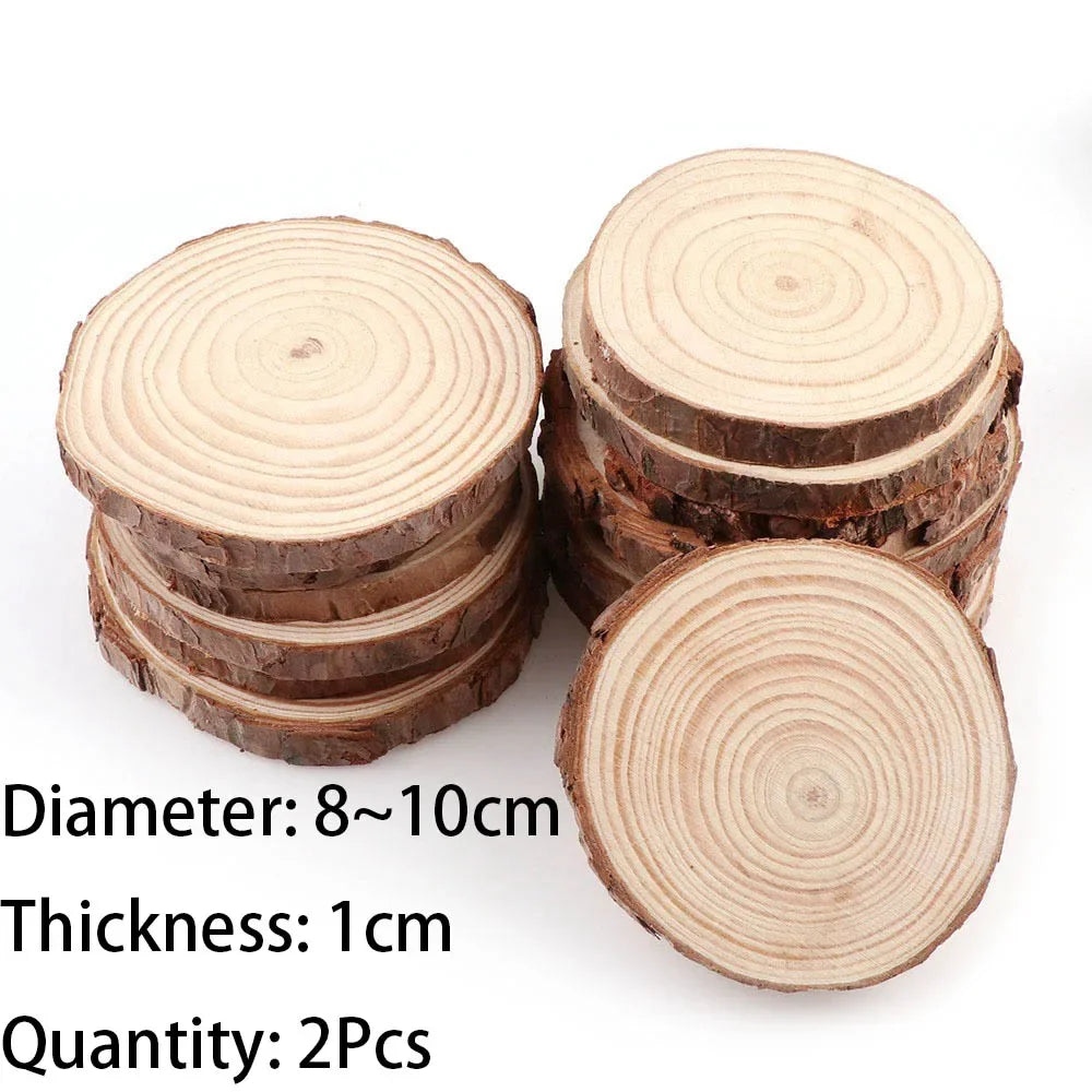 tranches bois naturel marron clair décoration peinture 16cm diamètre rustic artisanal
