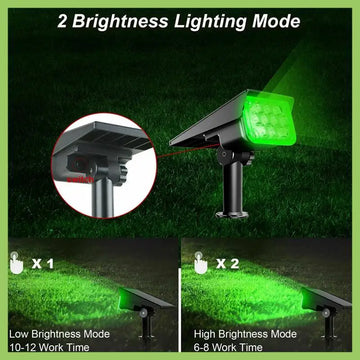 projecteur solaire extérieur ip65 led noir vert moderne minimaliste jardin