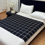 couverture tapis noir blanc grille moderne 110x150cm 160x230cm 200x230cm 230x250cm