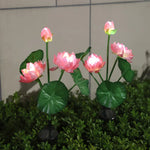 décoration extérieure jardin fleurs artificielles lotus rose blanc LED solaires moderne