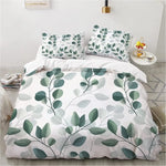 Housse de couette botanique dans une chambre décorée style rustique