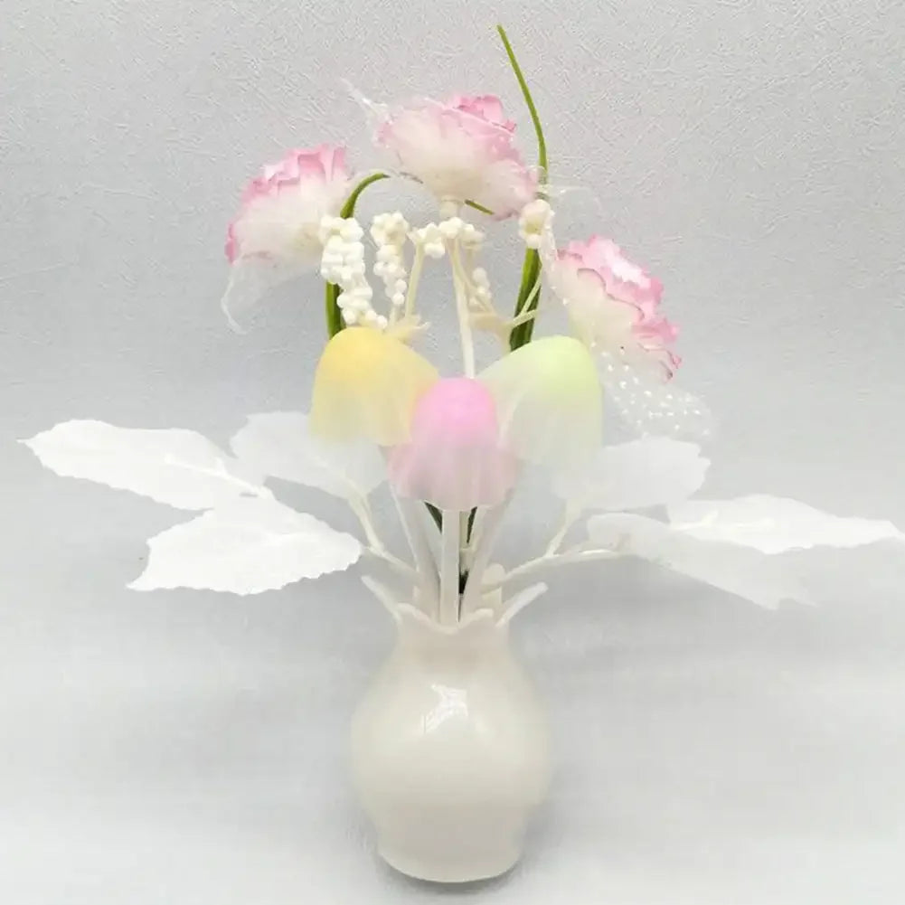 bouquet fleurs artificiel rose blanc feuilles vertes vase blanc moderne déco