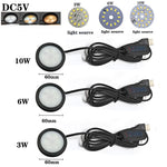 lumière led 10w 6w 3w usb 5v noir moderne adhésif câble usb autocollant 3m