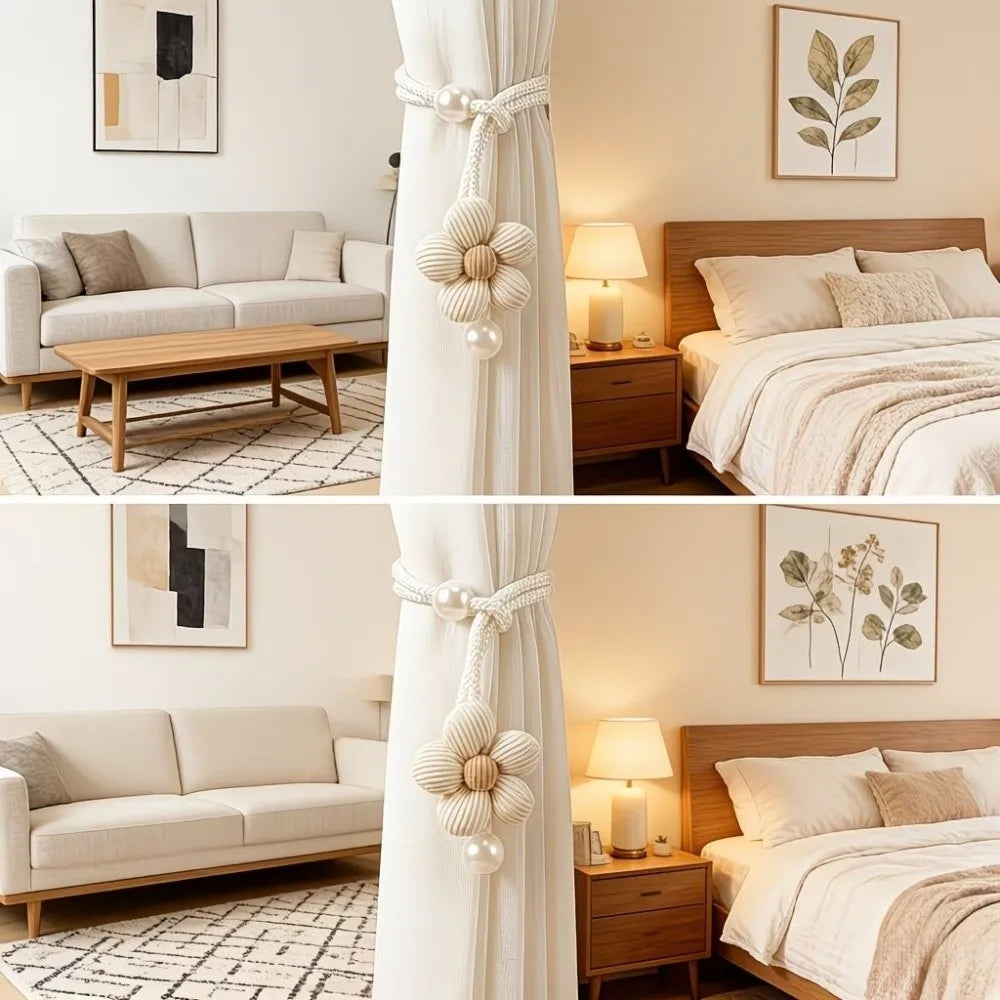 accessoire fenêtre blanc beige rose pâle rayures horizontales opacité décoratif artisanal