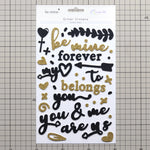 stickers décoratifs 3d pailletés lettres cœurs romantiques scrapbooking agenda journalisation