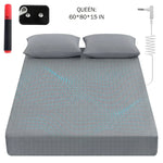 drap housse gaufré blanc gris king queen coton argent antimicrobien snaps modernes minimalistes