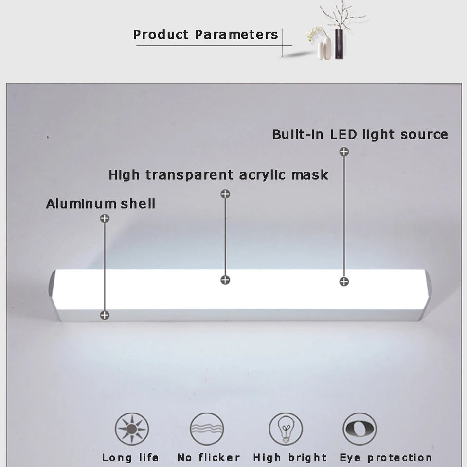 lampe salle bains moderne blanc fixée mur flux lumineux 60 249 led 90 260v
