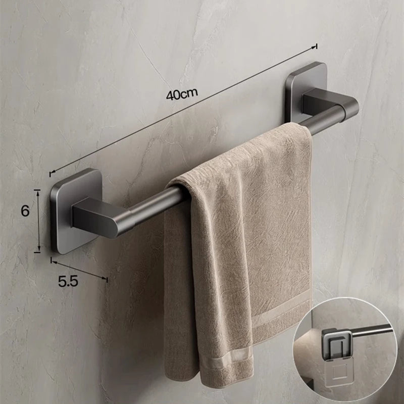 porte serviettes adhésifs muraux modernes argenté blanc gris minimaliste sans percer 30cm 40cm