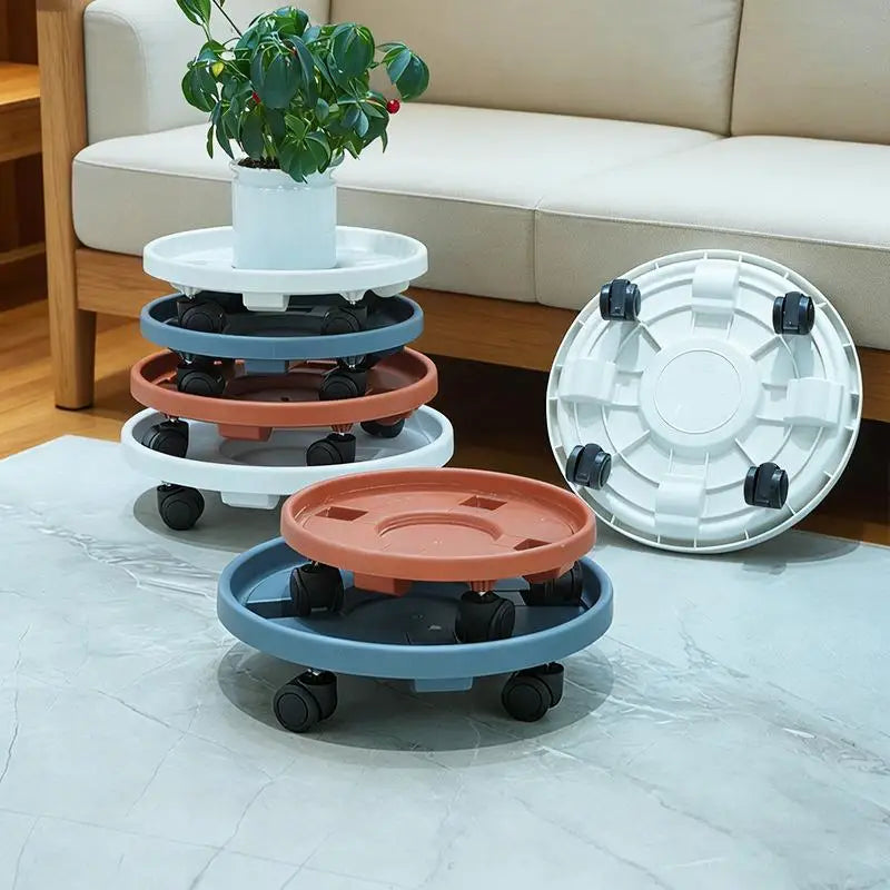 plateau rotatif roulettes plastique gris orange bleu blanc moderne 26cm 30cm 33cm 36cm 40cm