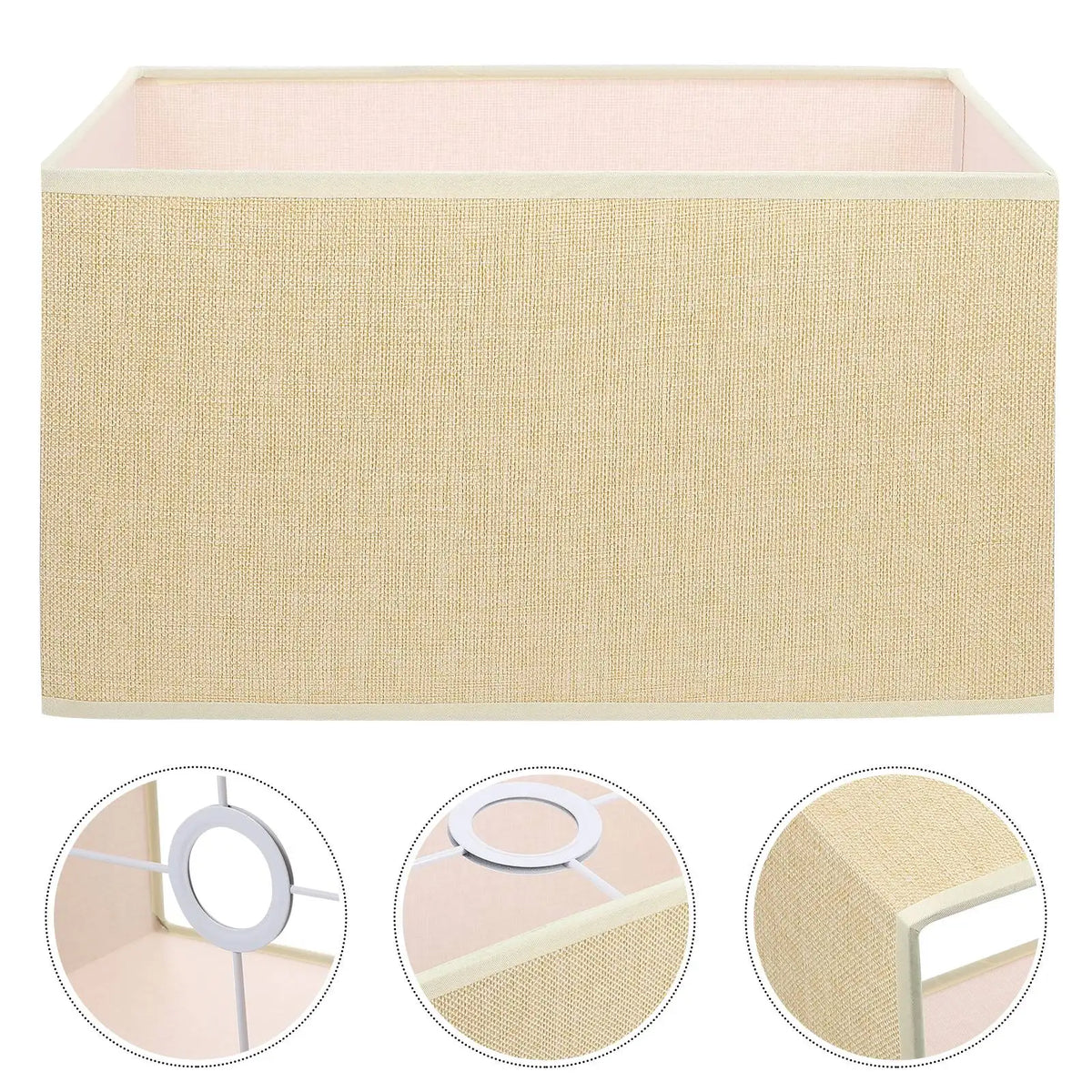 abat jour rectangulaire moderne tissu lin beige clair rose pâle opacité tringle