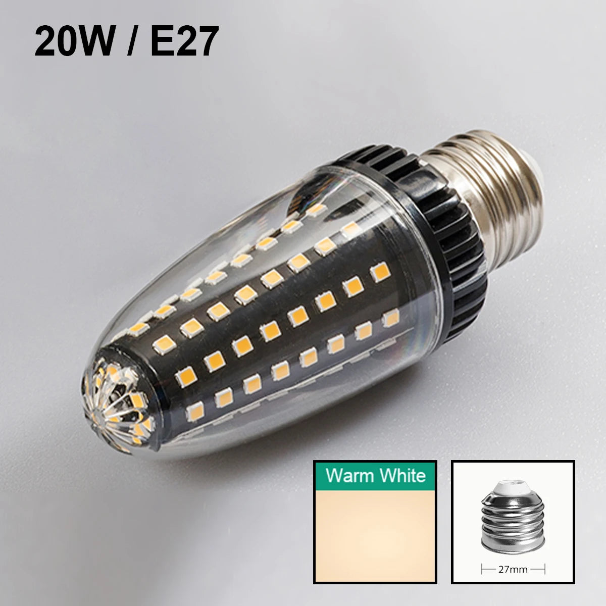 ampoule led e27 e14 30w 20w blanc chaud froid verre transparent moderne