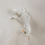 lampe murale caméléon résine texture animale chambre moderne éclairage décoration filaire blanc