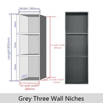 niches murales acier inoxydable noir or trois étages moderne salle bain chambre