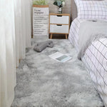 tapis doux gris clair peluche motifs floraux moderne confortable polyester lavage mécanique solide