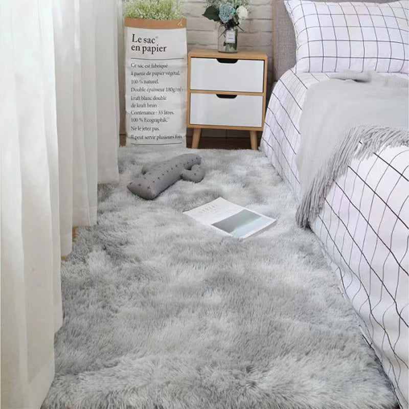 tapis doux gris clair peluche motifs floraux moderne confortable polyester lavage mécanique solide
