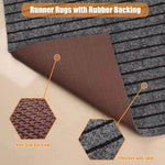 tapis anti dérapant moderne gris foncé rayures horizontales imperméable extérieur buanderie porte sol