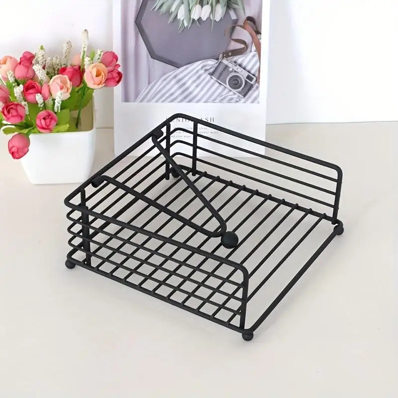 support serviettes moderne noir sans motif opacité salle manger cuisine restaurant distribiteur serviettes plates