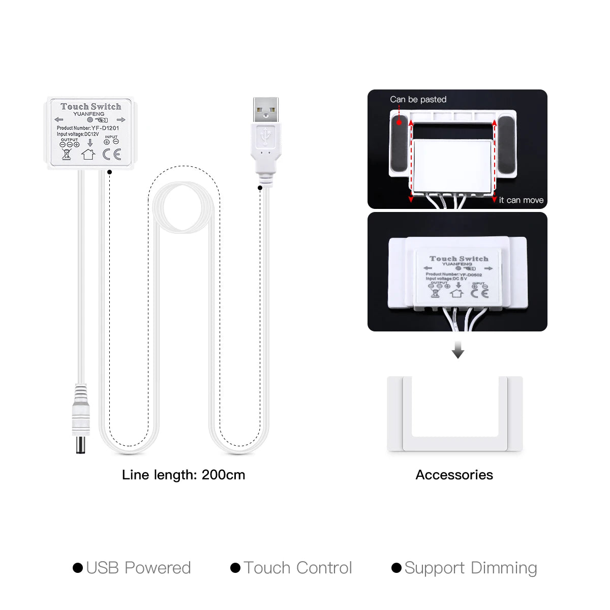 ruban led flexible blanc bleu clair moderne minimaliste adhésif tactile 5v 249 2000 lumens