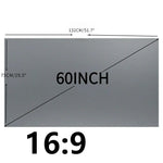 rideau projecteur gris moderne verre velcro portable hd 60 133 pouces