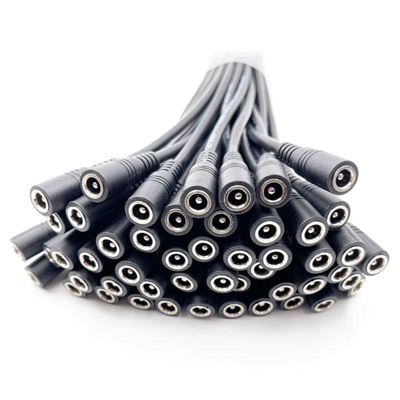 câbles électrique connecteur femelle male noir rond lisse led 5.5 2.1 mm standard