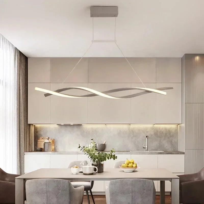 suspension lumineuse moderne blanc doré ondulée clips fixation 2000lm 82000lm 90260v 1015m²