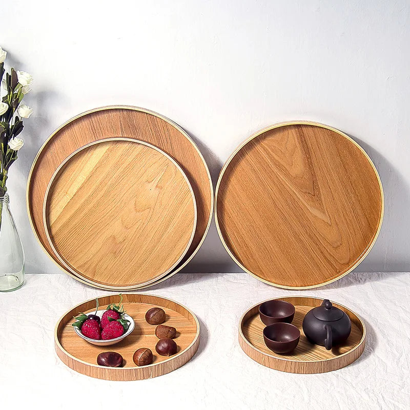 plateau bois moderne minimaliste poignées collations desserts thé naturel brunclair texturesnaturelles opaques