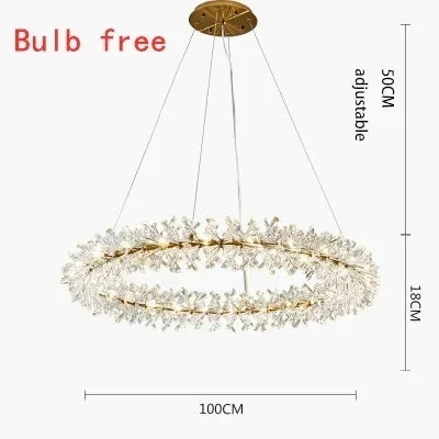 lustre suspension moderne cristal doré transparent luminaires salon luxe géométrique