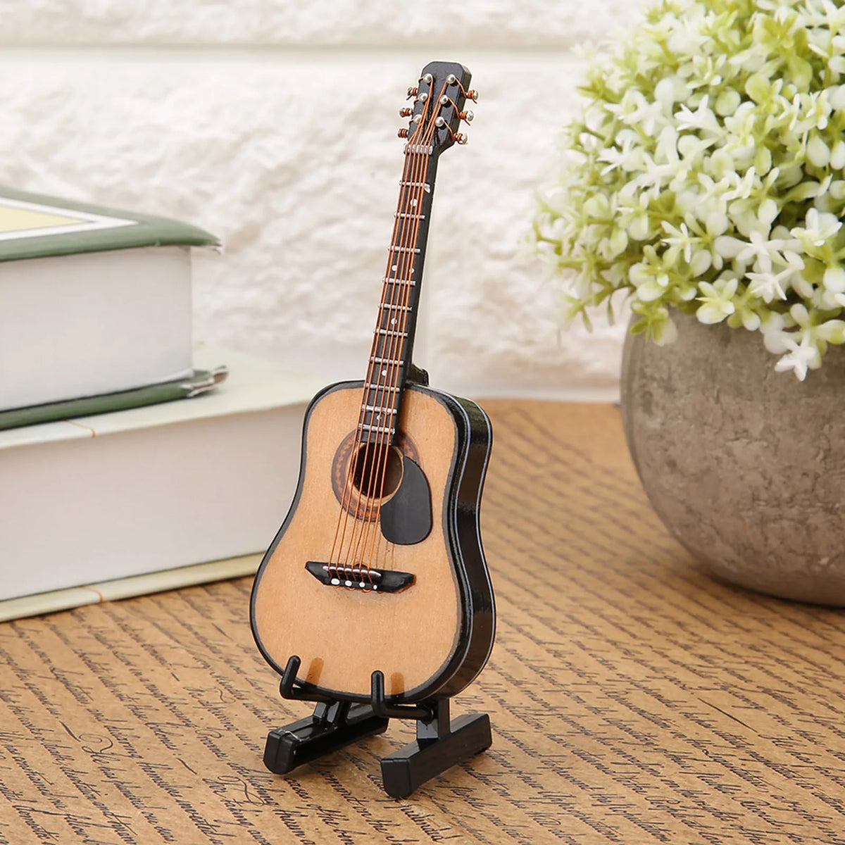 présentoir bois guitare miniature classique clips support etui pince decoration intérieure ornements artisanat