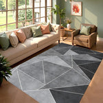 tapis moderne gris noir géométrique polyester antidérapant résistant extérieur 30x50cm 40x60cm