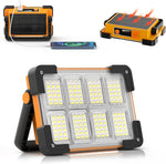 lampe travail solaire rechargeable led orange robuste poignée ajustable camping